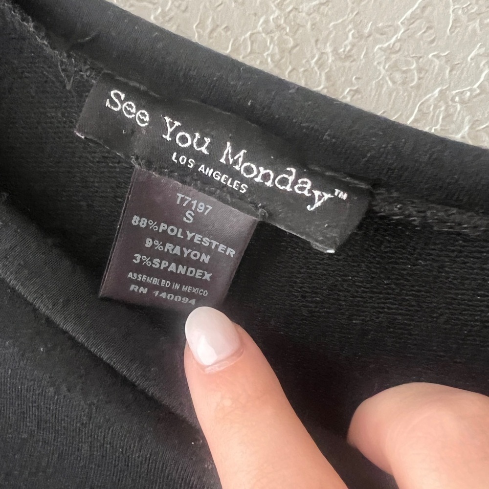 See You Monday - Black Sweater - Picture 3 of 4